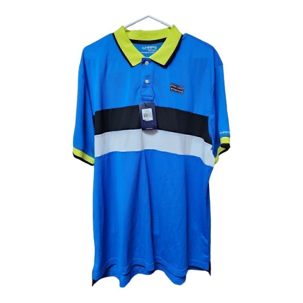 1401 - Chaps Sports Performance Men’s Polo Shirt royal blue XXL NWT
